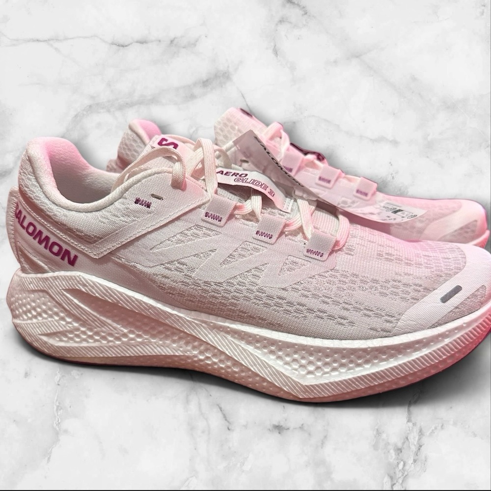 Salomon Aero Glide 3 White/Purple Trail Running Shoes Size 9.5  Women's New‎